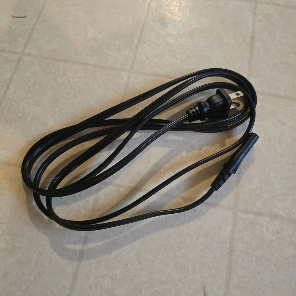 Power Cord 6ft Figure-8 Cable Unisex Black Non-Polarized 27398